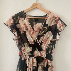 Sheer Black Floral Dress